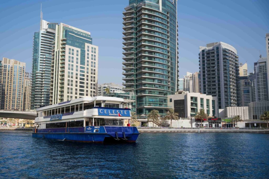 beautiful view of dubai marina sunset cruise